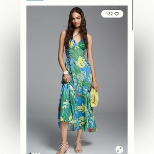 Farm Rio Banana Leaves Lace-Up Dress